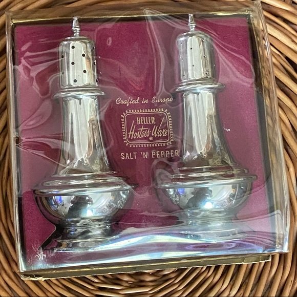 VTG Heller Hostess Ware chromium salt + pepper set - Picture 1 of 3